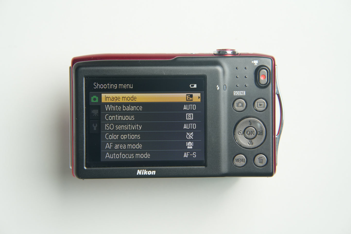 Nikon Coolpix S3300 Digital Camera - Metallic Red